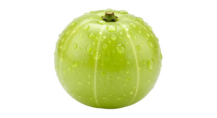 Fresh Green Phyllanthus Emblica with Cut Sections, White background, with background png