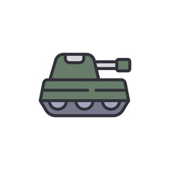Obraz premium Isolated Olive Green Military Tank Icon With A Transparent Background