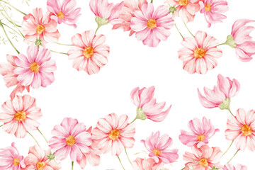 Watercolor flowers background vector for design.