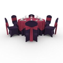 3d render Banquet Table and Chair design element Furniture