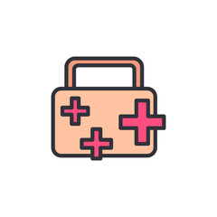 Stylized First Aid Kit With Medical Crosses On A Transparent Backdrop