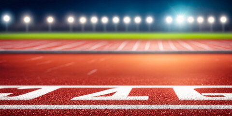 Running Track Start Line at Night