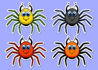 A large bundle of halloween spiders on Web Silhouette Perfect for Halloween project  