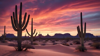 sunset in the desert