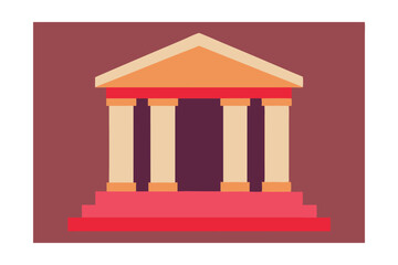 Classical Architecture Majestic Temple Design Illustration