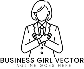 Professional Businesswoman Vector Illustration Corporate Female Logo Design Elegant Simple art girl 