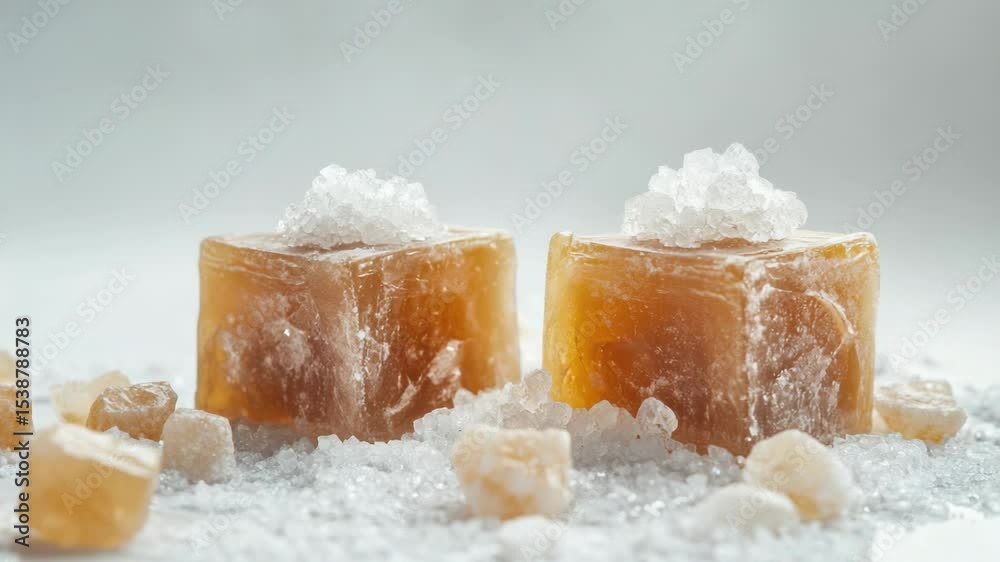 Poster a stack of sugar cubes sits atop a large pile of sugar, ideal for use in photography or graphic desi