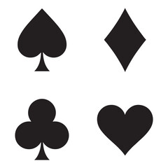 Suit deck of playing cards on white background. Vector illustration.