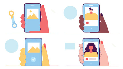 Connected World: Diverse Hands Using Social Apps

