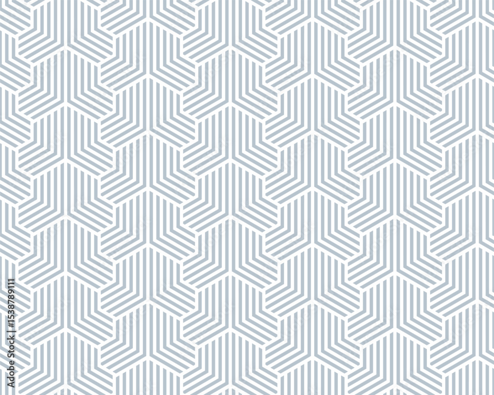 Poster Abstract geometric pattern with stripes, lines. Seamless vector background. White and gray ornament. Simple lattice graphic design