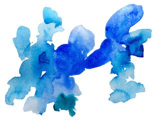 Blue and Green Hand Drawn Watercolor Spots Free Hand Texture