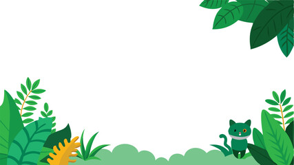 Fototapeta premium green leaves frame