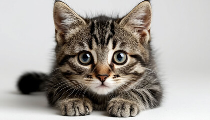 Obraz premium Cute British kitten with big eyes.