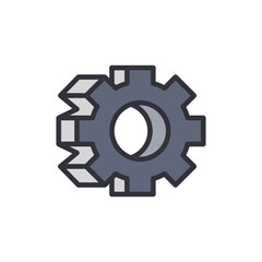 Modern Mechanical Gear Symbol With Smooth Shades And Clear Details