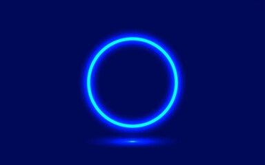blue neon glowing circle
