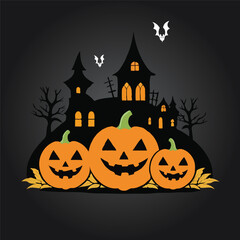 halloween background with pumpkin