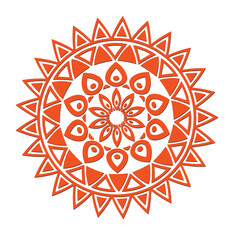 Ornamental Round Lace Pattern with Vintage Floral Mandala Design