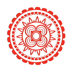 Ornamental Round Lace Pattern with Vintage Floral Mandala Design