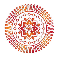Ornamental Round Lace Pattern with Vintage Floral Mandala Design