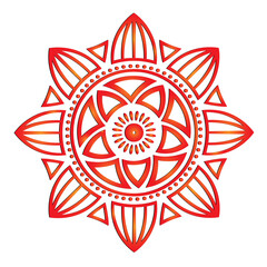 Ornamental Round Lace Pattern with Vintage Floral Mandala Design