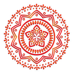 Ornamental Round Lace Pattern with Vintage Floral Mandala Design