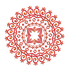 Ornamental Round Lace Pattern with Vintage Floral Mandala Design