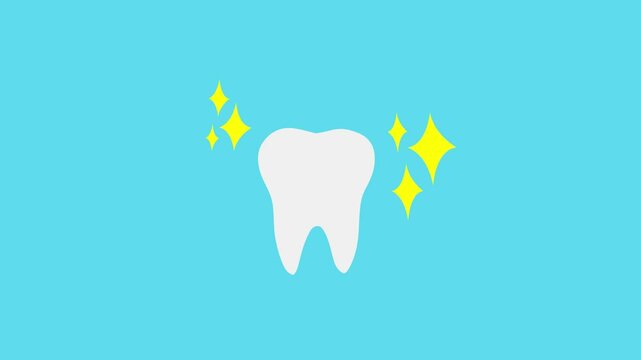 tooth animation set 2d style on bluescreen
