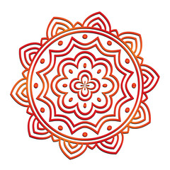 Ornamental Round Lace Pattern with Vintage Floral Mandala Design
