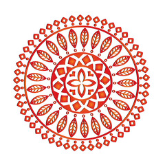 Ornamental Round Lace Pattern with Vintage Floral Mandala Design