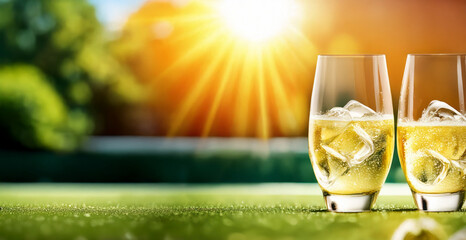 Wimbledon Tennis summer evening drinks on lawn