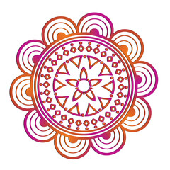 Ornamental Floral Lace Pattern with Round Mandala Design Vector illustrations