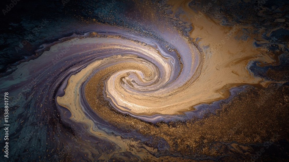 Poster colorful spiral of muddy hues in engaging motion creating a stunning visual effect