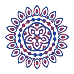 Ornamental Floral Lace Pattern with Round Mandala Design Vector illustrations