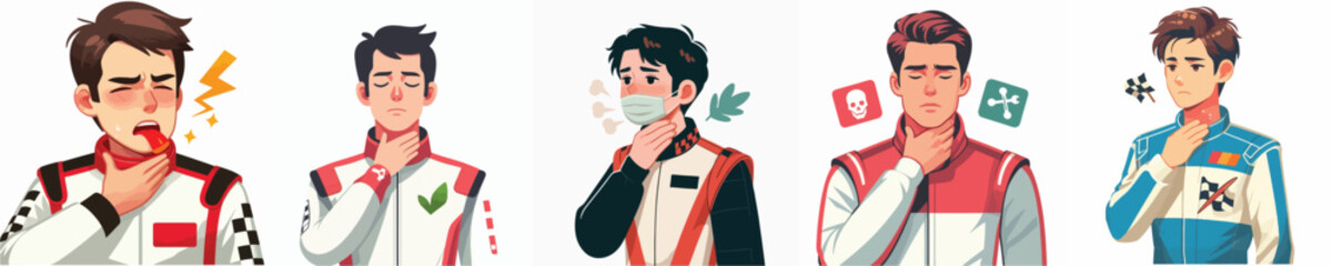 a bunch of sore throat racer vectors