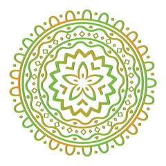 Ornamental Floral Lace Pattern with Round Mandala Design Vector illustrations