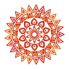 Ornamental Floral Lace Pattern with Round Mandala Design Vector illustrations