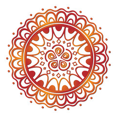 Ornamental Floral Lace Pattern with Round Mandala Design Vector illustrations