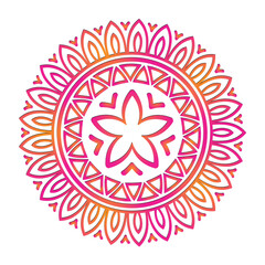 Ornamental Floral Lace Pattern with Round Mandala Design Vector illustrations