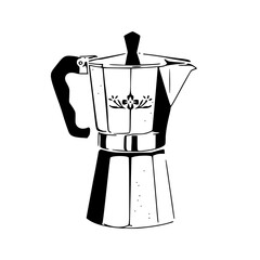 Italian Moka pot coffee maker vector