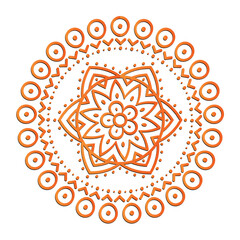 Ornamental Floral Lace Pattern with Round Mandala Design Vector illustrations