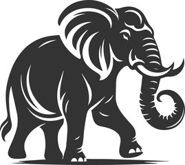 A large animal elephant vector drawing silhouette