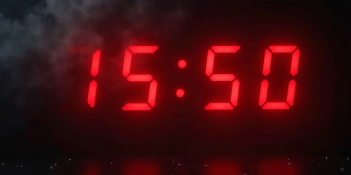 red digital timer counting down