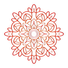 Ornamental Floral Lace Pattern with Round Mandala Design Vector illustrations