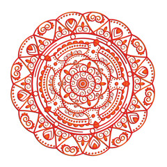 Ornamental Floral Lace Pattern with Round Mandala Design Vector illustrations