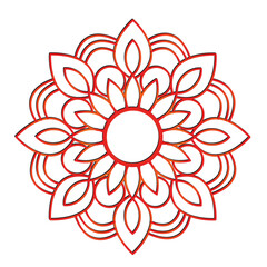 Ornamental Floral Lace Pattern with Round Mandala Design Vector illustrations