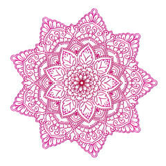 Ornamental Floral Lace Pattern with Round Mandala Design Vector illustrations