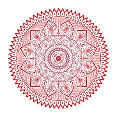 Ornamental Floral Lace Pattern with Round Mandala Design Vector illustrations