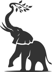 A large animal elephant vector drawing silhouette