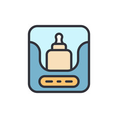 Obraz premium Stylized Icon Of A Baby Bottle Warmer For Infant Feeding Supplies
