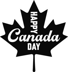 Happy Canada Day Silhouette Vector